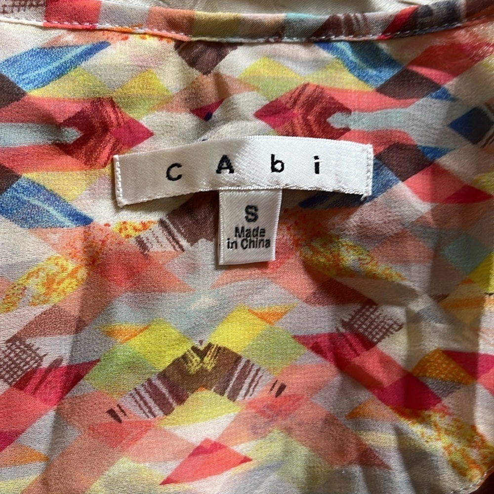 CAbi Sheer Geometric Aztec Button Down - Picture 3 of 8